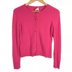 Garnet Hill Small Pink Cashmere Cardigan Sweater